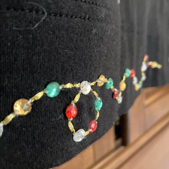 Marisa Christina Woman Christmas Beaded Ornament Black Cardigan Plus Size X - Picture 11 of 13